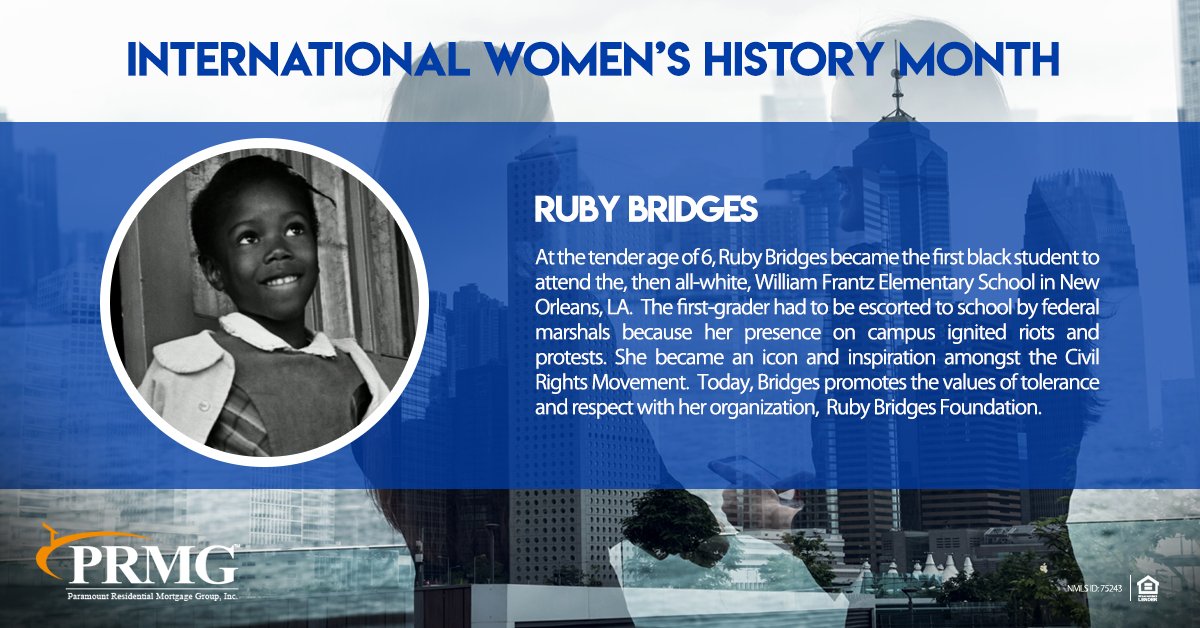 PRMGCorp's tweet image. In Honor of International Women&apos;s History Month, we honor the life of Ruby Bridges.

#InternaionationalWomensHistoryMonth #RubyBridgesFoundation