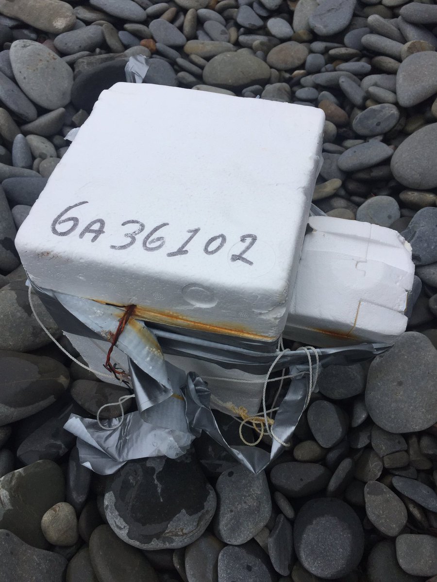 JoChalmers1's tweet photo. Litter picking find #meteomodem M10 sonde ballon and ozone monitor , all recycled @2minbeachclean @Recycle4Wales Ynyslas Beach https://t.co/TJnH2XiP8h