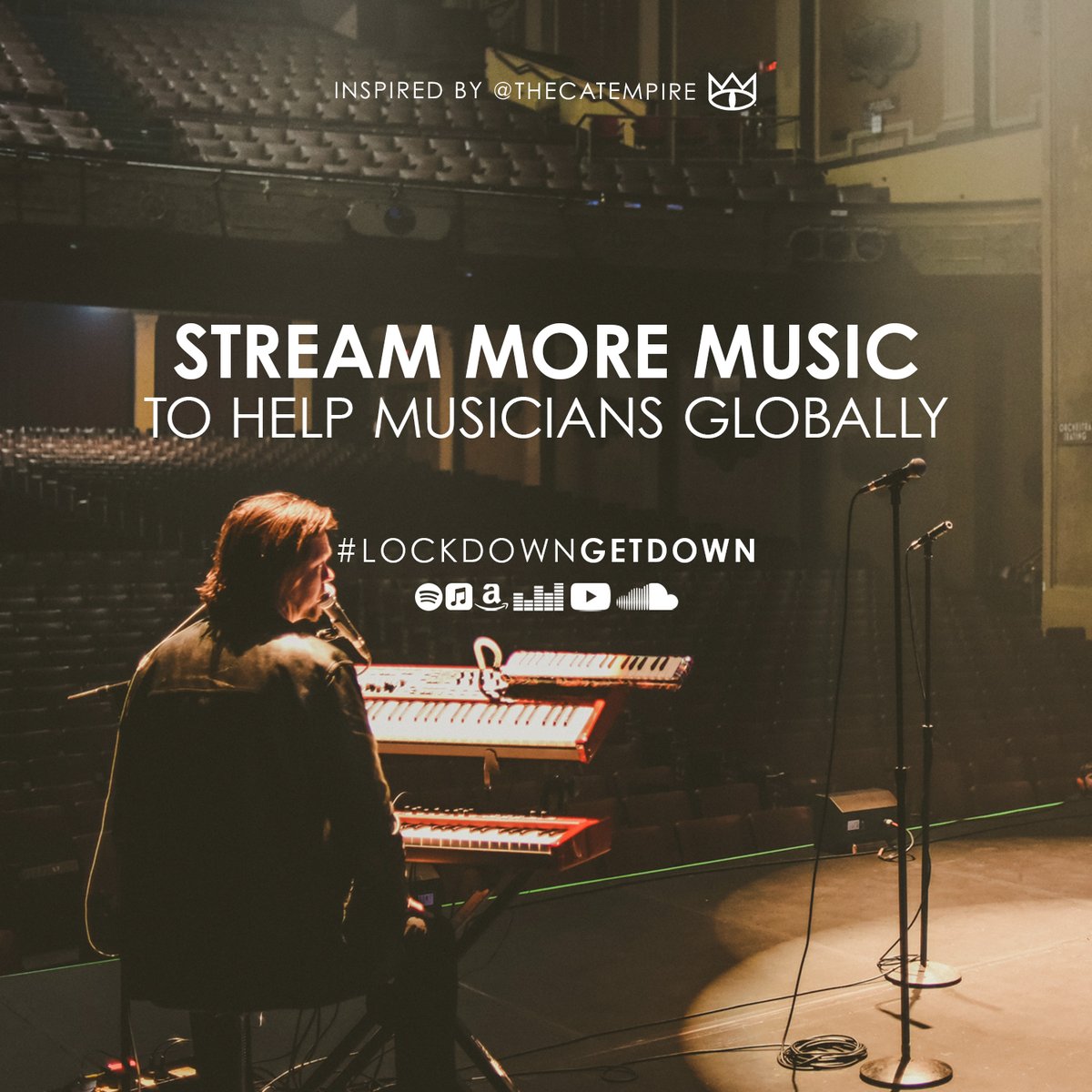 thecatempire's tweet image. Here is one thing you can do today to help your favourite musicians from the sanctuary of your own home. 
STREAM MORE MUSIC to HELP MUSICIANS GLOBALLY. #lockdowngetdown