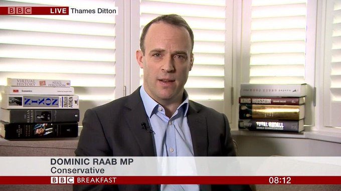 Another from the vaults. Dominic Raab and his book collection.  #BookcaseWatch