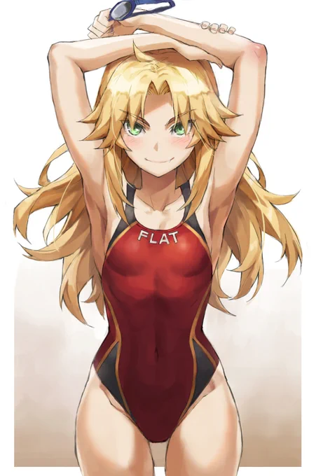 モデルモードレッド #Fate/GrandOrder #FGO #水着 #モードレッド #セイバー #貧乳 #おっぱい #脇  