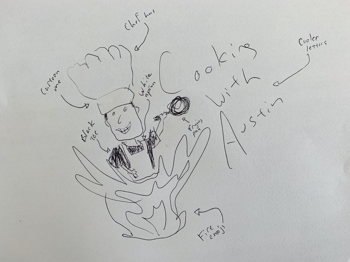 AustinMahone's tweet image. I NEED A LOGO!! Here is what I’m thinking…cartoon smiling me in a chef hat with the words COOKING WITH AUSTIN with like some fire shooting up under the letters..and maybe some purple and yellow for colors…if I get my perfect logo you get $500 #CookingwithAustin