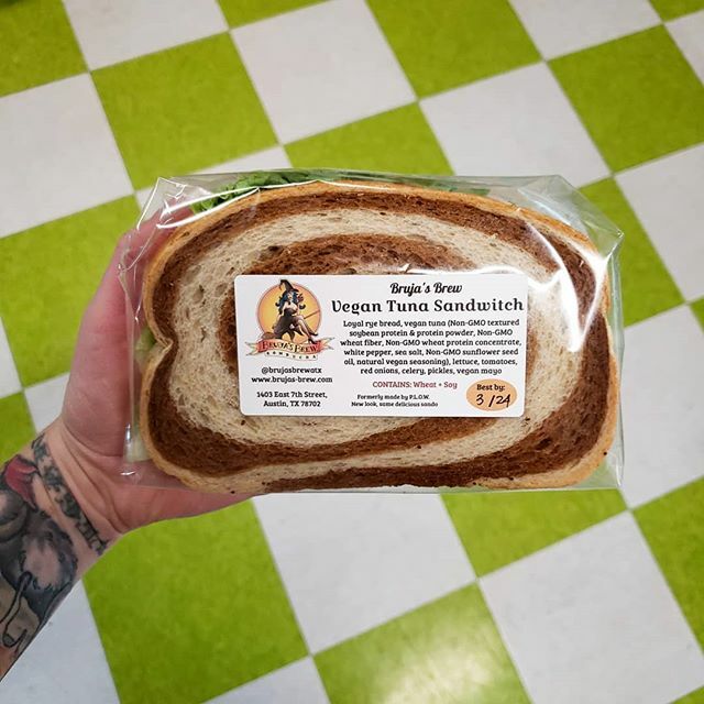 The Vegan Tuna Sandwiches are back! New look, same great sando. Made by our friends at @brujasbrewatx now. ♥️
🐰
🥕
🛒
All Vegan, All the Time! Open daily from 10-8pm at 2425A Exposition Blvd Austin TX.  Aloha, Y'all! 🐰
🥕
🛒
#veganaustin #austinvegan #vegangrocery #rabbitfoo…