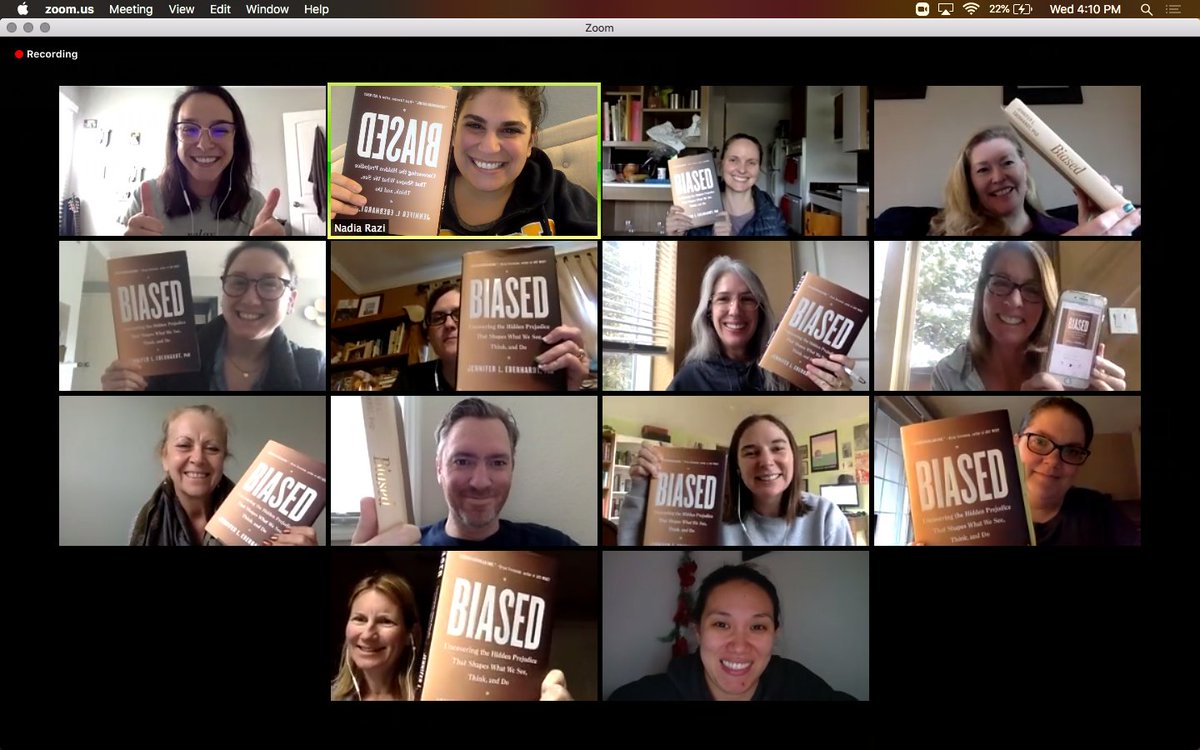 _NadiaRazi's tweet photo. Quarantine / Shelter in Place isn't getting us down! Our #BiasedPUSD discussion is taking place today via @zoom_us ! @StanfordSPARQ https://t.co/rfLOv1wKGY