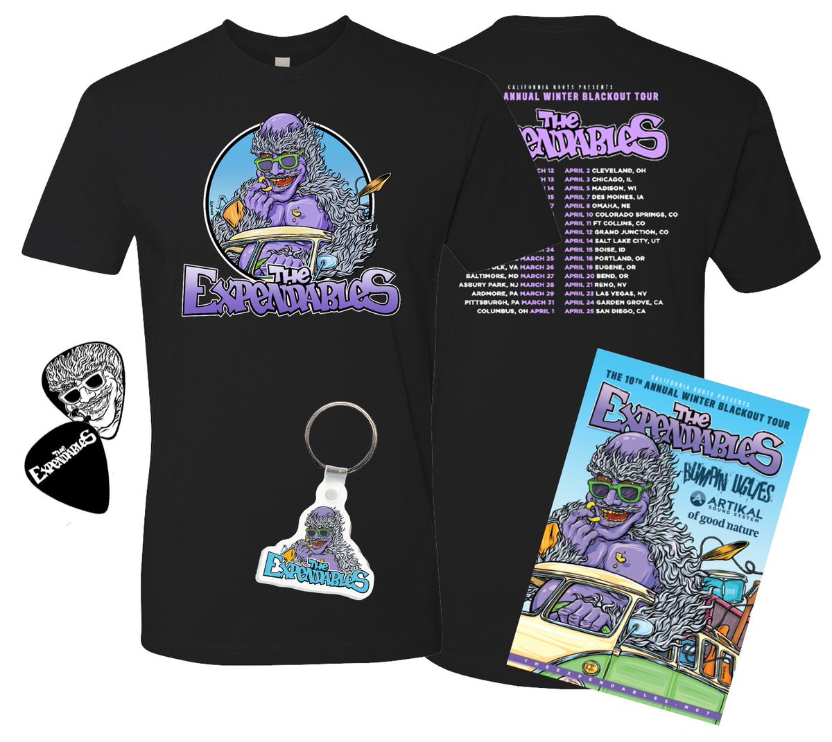 TheExpendables's tweet photo. For just $20, help us recover from the tour cancellation and own a piece of our canceled tour with our Winter Blackout Tour Bail-out Package. We appreciate any support from our fans during these times and we thank you for being there for us 

Bail us out: https://t.co/FABX3eHEM9 https://t.co/q9VxyvR77K