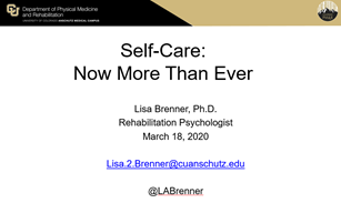 CUPhysMed's tweet photo. @CuPhysMed Faculty Meeting presentations by @LisaABrenner, discussing the importance of “Self-Care: Now More than Ever.” https://t.co/9JXionnXBn