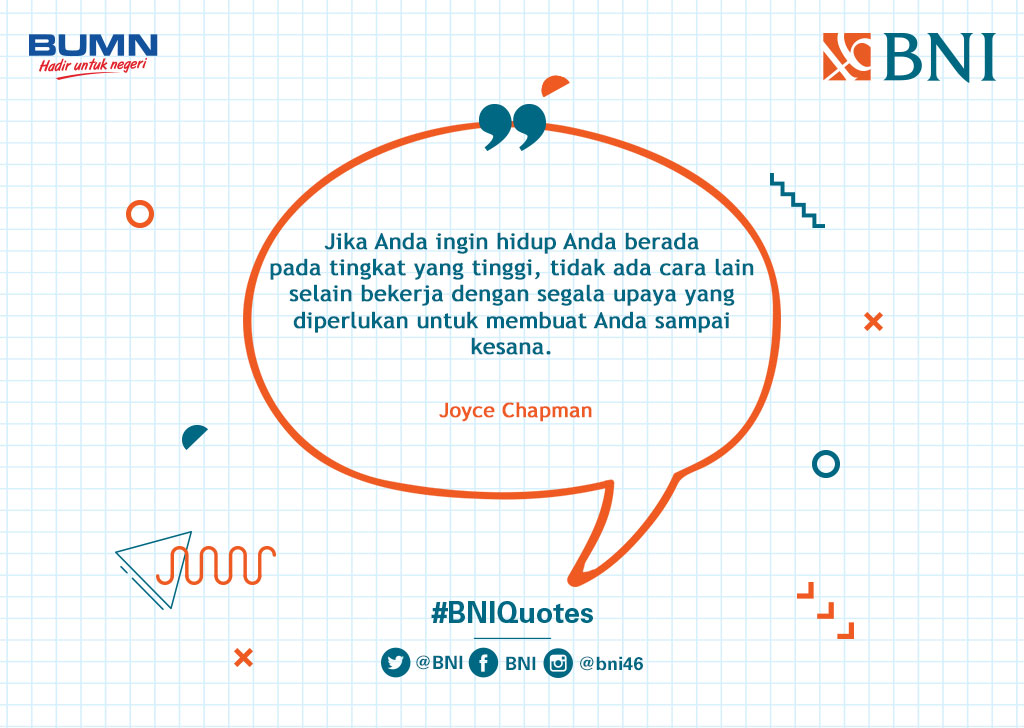 BNI's tweet photo. Jangan lupa untuk selalu menggunakan waktumu dengan sebaik- baiknya ya, Tweeps! #BNIQuotes https://t.co/DsDApJHhJ0
