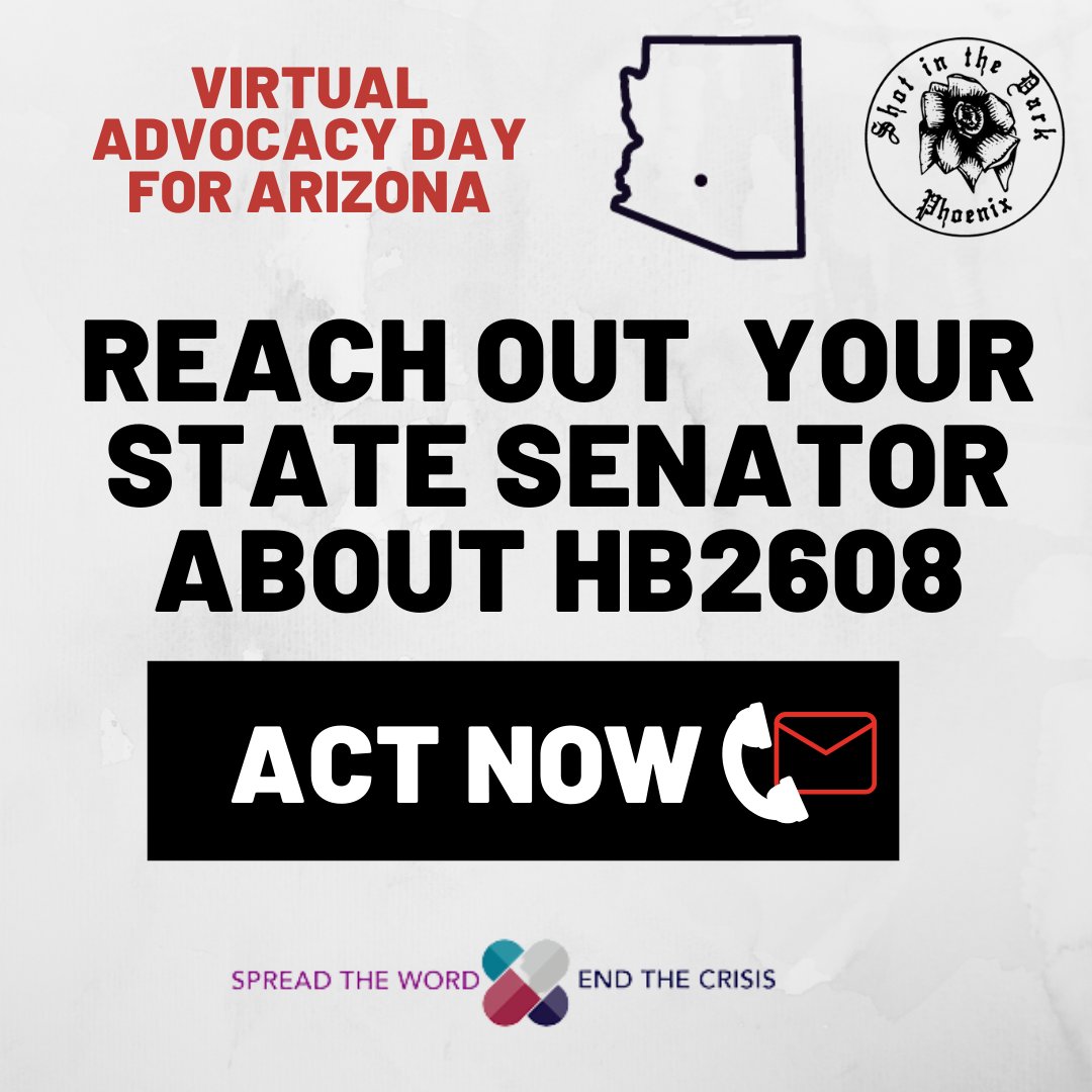 sitdaz's tweet photo. Greetings from Shot in the Dark. Today is virtual advocacy day for HB 2608, which is a bill to legalize overdose prevention and syringe service programs in Arizona and we need your help! 
We are asking everyone to call and email all Senators. 
Visit https://t.co/GiNqpVNl0Q now https://t.co/byo6dWF2TY