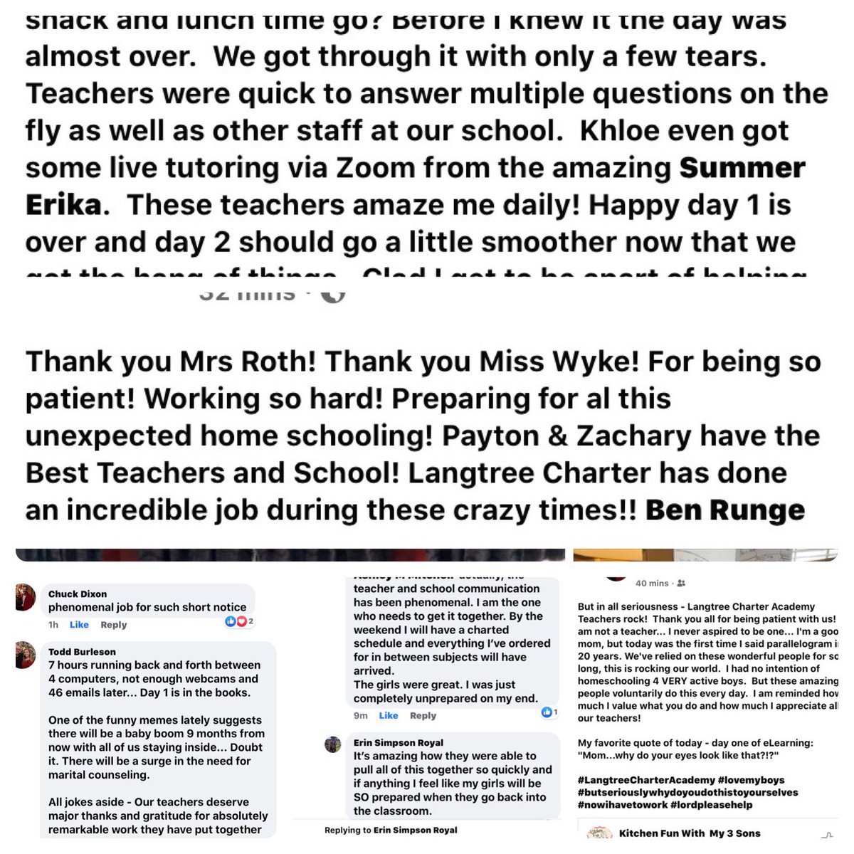 MrsMitchell0917's tweet photo. @LangtreeCharter look at some of the things some people are saying about you all! We rock! #mypeople #langtreemade2020 @EPadgettLCA @drdchristiansen @CSUSAJonHage @CSUSAhq @MSilverLCA @ShaneFLis https://t.co/1C9D4pjyLZ