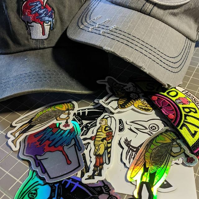 barebonesstudio's tweet photo. I've listed a bunch of hats, patches and stickers on my website, link in profile #outofworkbecauseofCovid19 https://t.co/afjhOdANO7 https://t.co/FO4pKreBz6