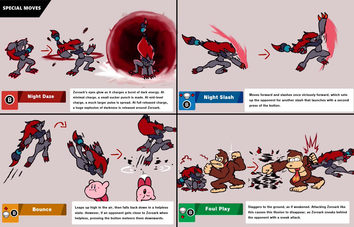 Ryan S Art Account On Twitter Smash Moveset Commission For Fawful117 Of Zoroark Full Res Gallery Https T Co T1e2hudaso