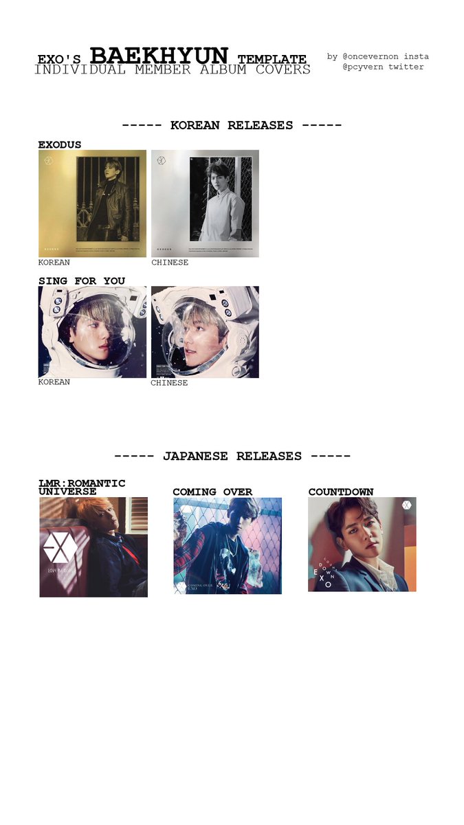 made some templates for member cover exo albums! all members over at  http://bit.ly/oncevernon  !