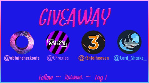 R3NTAL HEAVEN (@r3ntalheaven) on Twitter photo 🧡 Giveaway 💙
5 Winners
24hr PD Rental - <a href="/r3ntalheaven/">R3NTAL HEAVEN</a>
$10 PayPal - <a href="/CProxies/">CustomProxies</a>
1 x Free Slot - @obtaincheckouts
2 x Invites - <a href="/Card_Sharks_/">CardSharks</a>
To Win 🎉
♻️ - Retweet
🔖 - Tag 1
👤 - Follow - <a href="/r3ntalheaven/">R3NTAL HEAVEN</a> | <a href="/CProxies/">CustomProxies</a> | @obtaincheckouts | <a href="/Card_Sharks_/">CardSharks</a>
x Ends 48hrs x 🧡 Giveaway 💙
5 Winners
24hr PD Rental - <a href="/r3ntalheaven/">R3NTAL HEAVEN</a>
$10 PayPal - <a href="/CProxies/">CustomProxies</a>
1 x Free Slot - @obtaincheckouts
2 x Invites - <a href="/Card_Sharks_/">CardSharks</a>
To Win 🎉
♻️ - Retweet
🔖 - Tag 1
👤 - Follow - <a href="/r3ntalheaven/">R3NTAL HEAVEN</a> | <a href="/CProxies/">CustomProxies</a> | @obtaincheckouts | <a href="/Card_Sharks_/">CardSharks</a>
x Ends 48hrs x