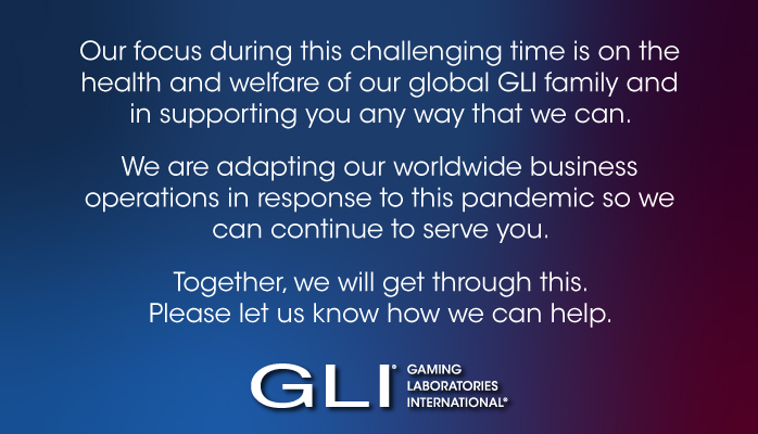 GamingLabsInt's tweet photo. Our focus is on the health of our GLI family &amp; in supporting you. We’re adapting our business operations so we can continue to serve you. Together, we will get through this. Please let us know how we can help. Read the full report here: https://t.co/oQuYhAfjJl #GamingLabs #GLI https://t.co/vpCLTrhcnN