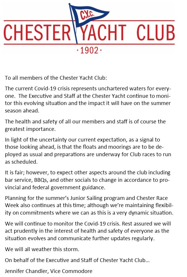 Chester Yacht Club tweet media