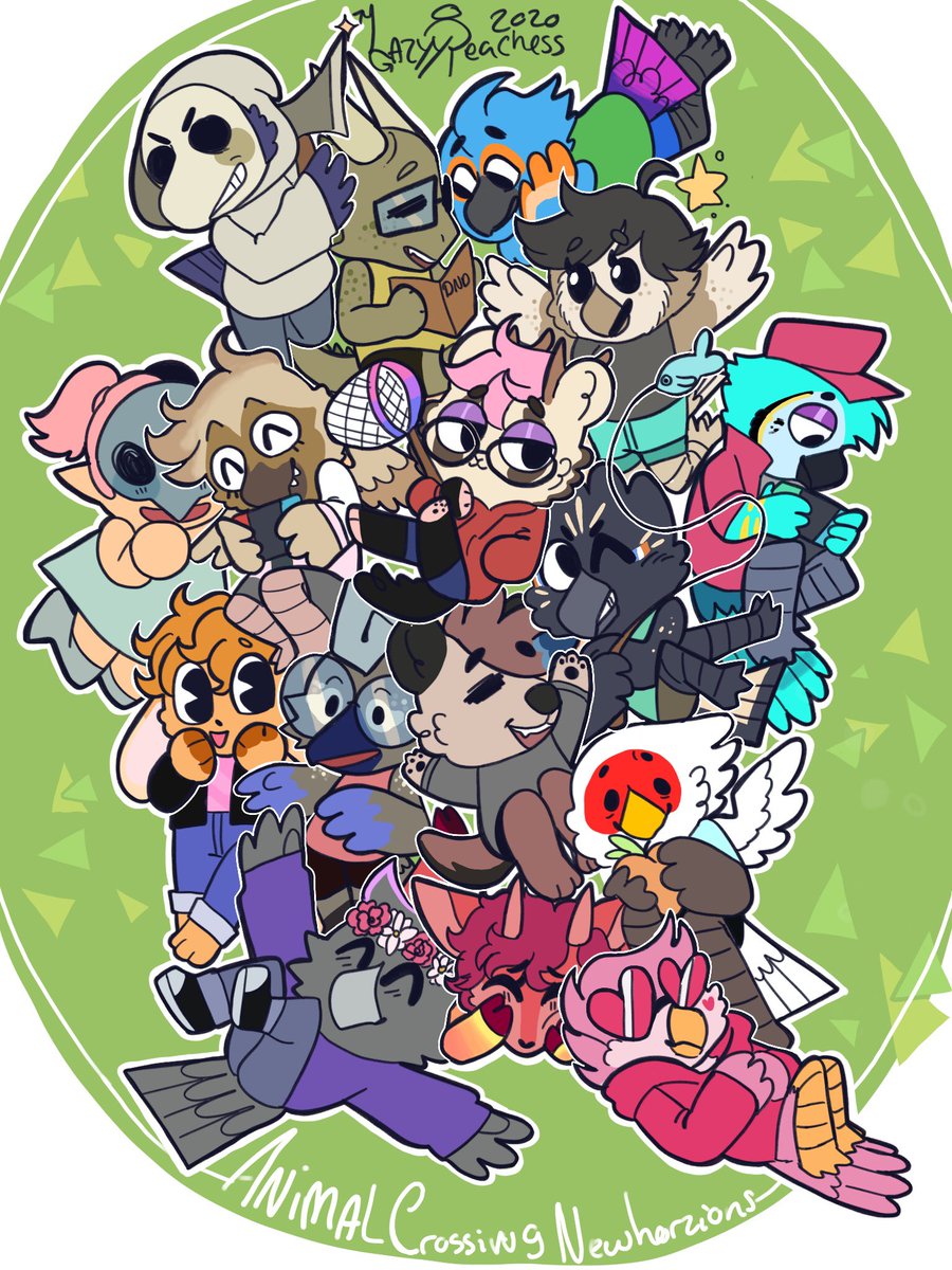 lazyypeachess's tweet photo. OK SO I DID THIS AND UT TOOK ALL DAY AND I CRAVE ANIMAL CROSSING 

@BirdWithThWord @ThatFlintVA @SaltySlime @triblu_arts @snakehugz @OtterAverage @N00CLEAR @svalbirdd @CeriseAviaire @MartinHello5 @doppidops @Shweenus https://t.co/2TazZiImOU
