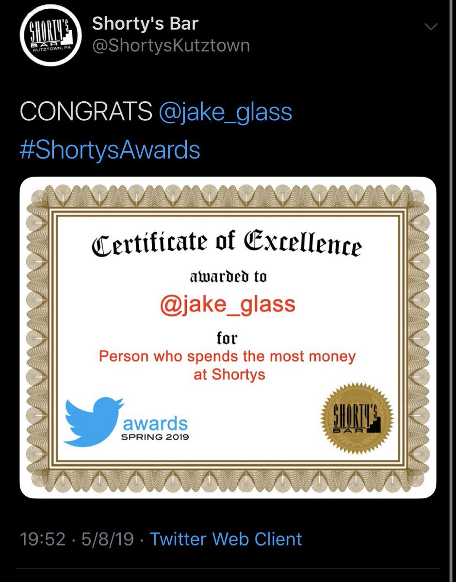 jake_glass's tweet photo. Give me a flag for winning this award @ShortysKutztown #washedupalumni https://t.co/W4t4ilKO1l