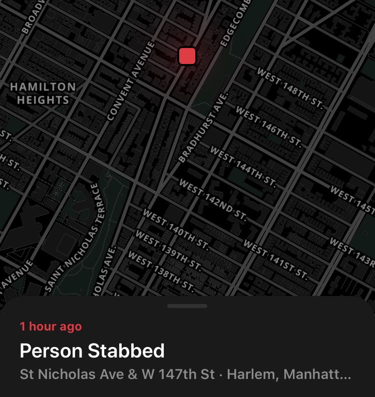 TheHarlemVoice's tweet photo. @NYPD32Pct it has happed again! 5:30 in the afternoon Person stabbed at 147th St and St Nicholas Ave. 
@assemblymanalt1 your district needs your help. #harlem needs more police presence @nycmayor #centralharlem #hamiltonheights This situation has been escalating. https://t.co/qQyAoLHALE
