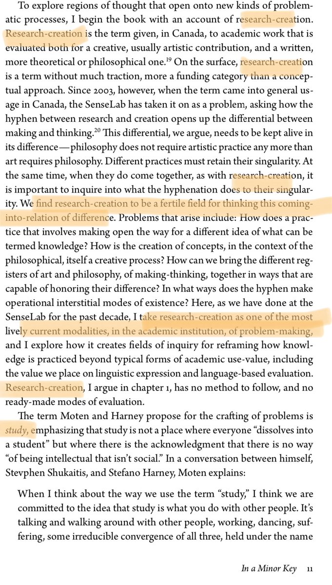 One can see the notion of Manning’s MINOR GESTURE at play here. A minor gesture, according to Manning, “activates a tendency already in germ & emboldens it toward an altering of what tendency can do.”In this lesson, students were essentially doing “research-creation.”