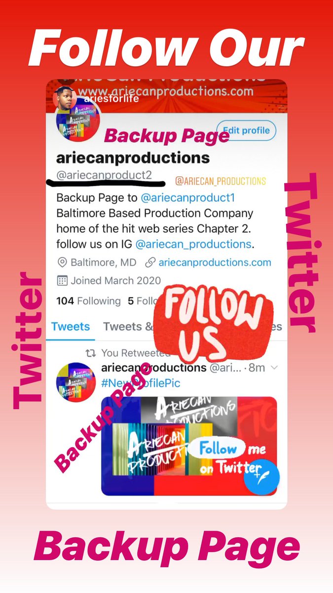 Follow our backup twitter page. #twitter #webseries #baltimorewebseries #gaywebseries #lgbtwebseries #overbrookentertainment #RaynbowAffair #ariecanproductions #chapter2thewebseries #balenciaga