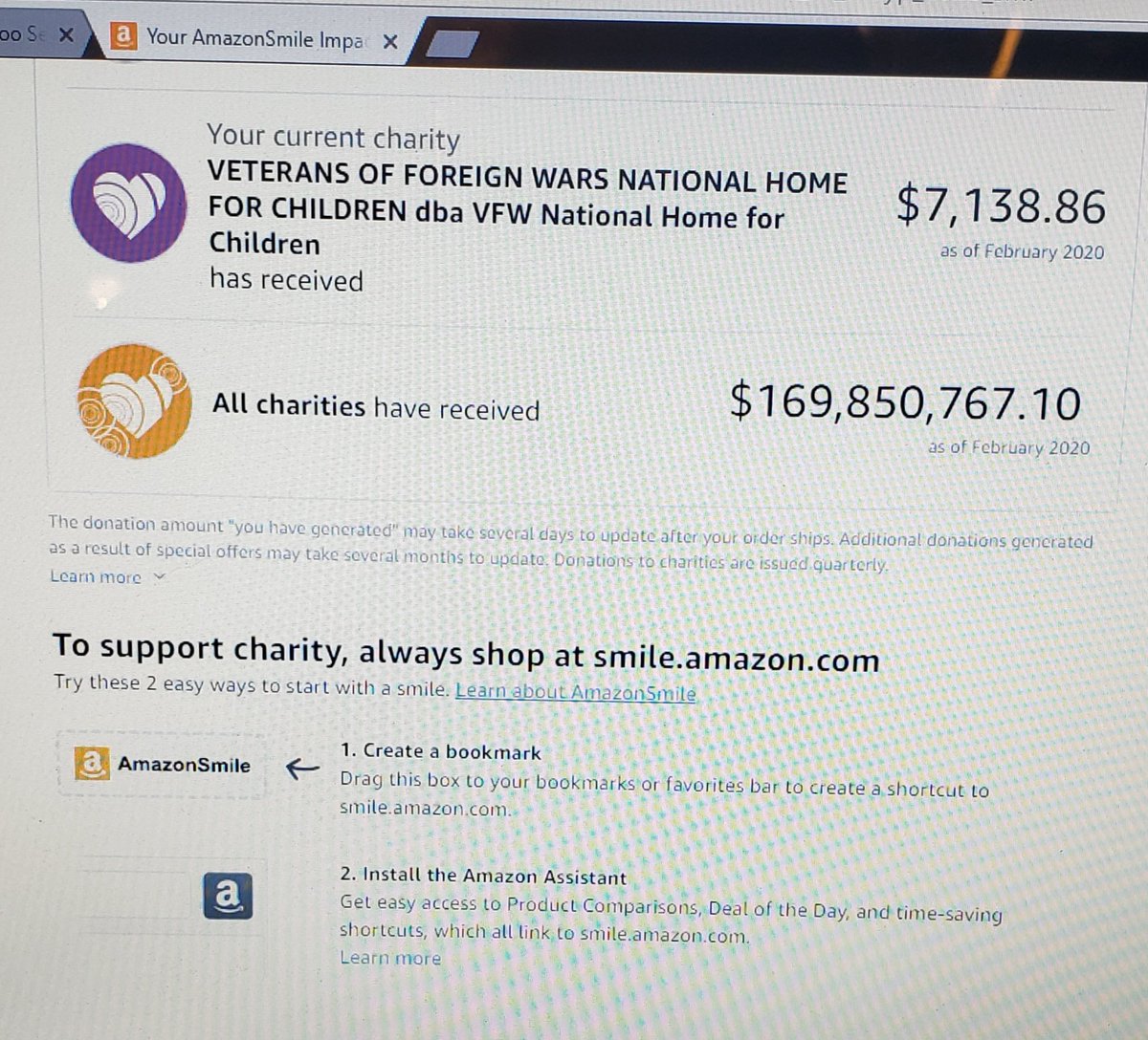 SeahawkSoldier's tweet image. Are you stuck inside shopping on Amazon?  Please consider AmazonSmile and choose VFW National Home for Children as the charity! It REALLY is appreciated!!