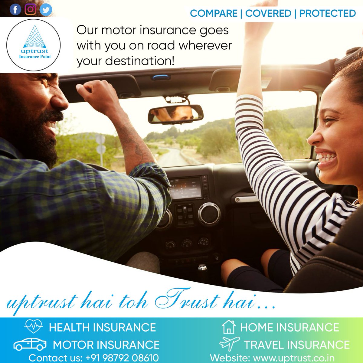 UptrustPoint's tweet photo. Our motor insurance goes with you on road wherever your destination!
Contact us...
#uptrusthaitohtrusthai
- uptrust Insurance Point
#uptrust #UptrustInsurancePoint #Ahmedabad #DriveInRoad #Satellite #GeneralInsurance #LifeInsurance #HealthInsurance #AhmedabadDiaries https://t.co/4xSK5cyU0G