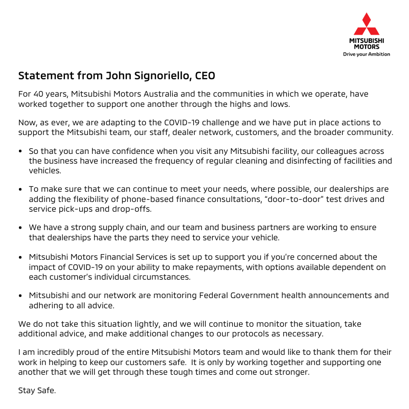 A message from our CEO, John Signoriello, regarding #COVID-19