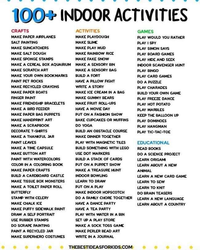 SW_Yorks's tweet image. 100 indoor activities 

#activities #indoor