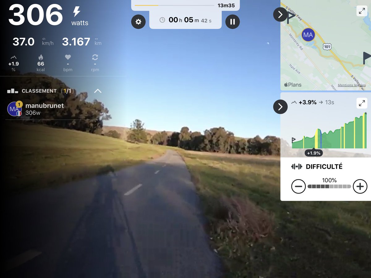 EmmanuelBrunet's tweet photo. Vous avez un smart-trainer ou tout simplement home trainer ou rouleaux avec un capteur de puissance et voulez prendre un peu l’air ?
Essayez @kinomap, c’est très simple, il y a une version découverte et en plus une petite ve de votre profil en fin de séance https://t.co/RE8wNdePlF