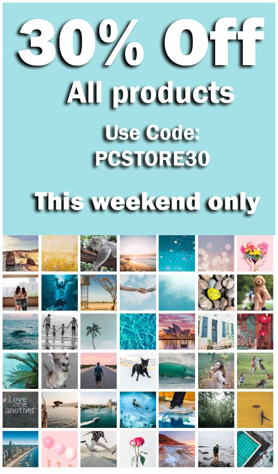 30% off all products store wide - this weekend only. Use code: PCSTORE30 at checkout.

Send a gift to loved ones &amp; let them know you’re thinking of them or create something for yourself to cheer up your living space. 
Offer ends Sunday 22nd March.
postercandy.com.au