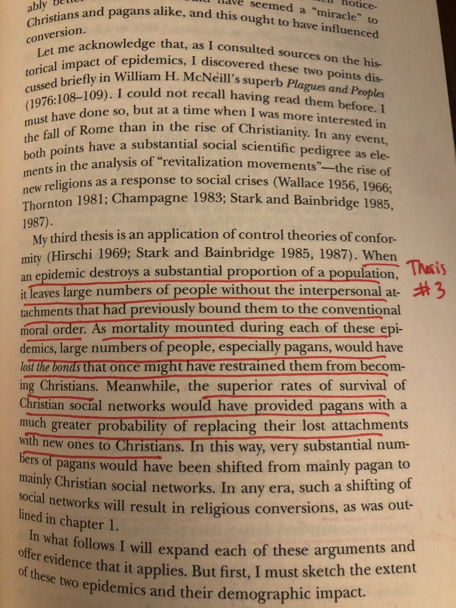 IvanTable's tweet image. As epidemics and plagues swept through the Roman Empire, Christianity had greater explanatory power. 

According to Rodney Stark, “Christianity not only seemed to be, but was, efficacious,” and the emptiness of paganism was made evident as Christians showed self-sacrificing love.