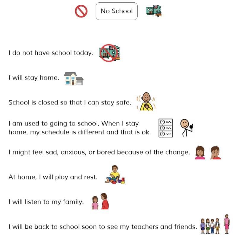 FRamirezD69SLP's tweet photo. Here’s a social story to help with this change in routine! Read it to your kids in the morning so they have a better idea what to expect! https://t.co/2NXiPWMpFD
