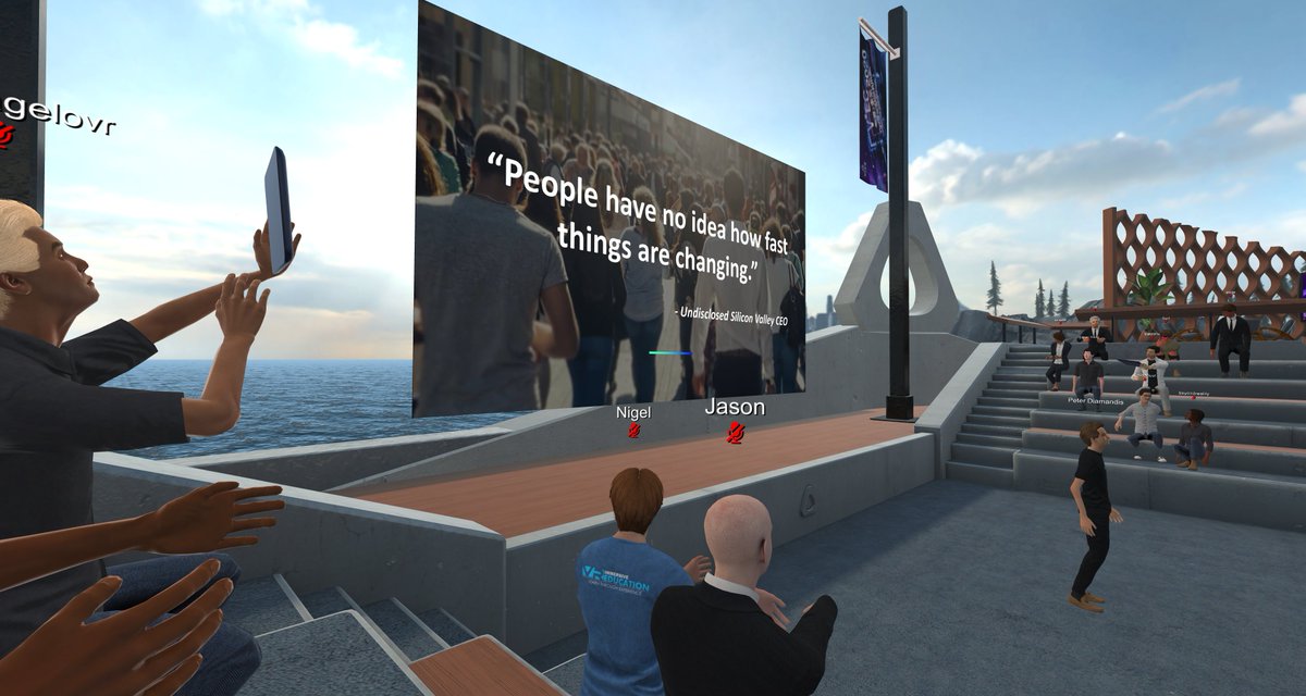 bryanbma's tweet image. Cartoonish-ness and technical glitches aside, attending HTC&apos;s #V2EC2020 in VR is better than I thought it would be. No handshakes and cocktails, but it kinda works in light of #COVID19