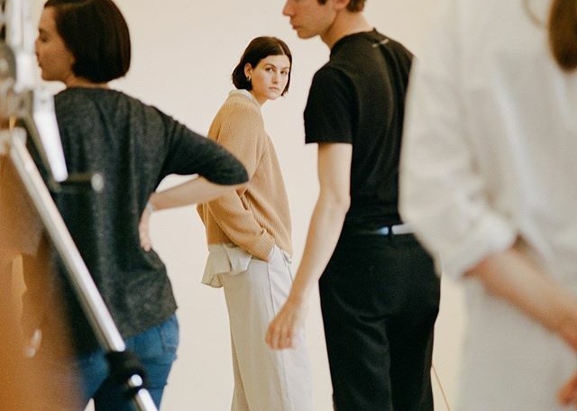 Fragment Shirt, Study Pant &amp; Henri Crew worn by @athenawilson behind the scenes at our photoshoot. See more in our highlights #KowtowLoves ift.tt/3b8Giek
