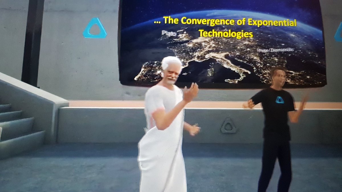 CCCC_9999's tweet image. An example of immersive education at its best - Spending a day with Plato &amp;amp; learning from him amongst others. Great insights into the future of education by @PeterDiamandis. Efkaristo Peter! #VR #V2EC2020