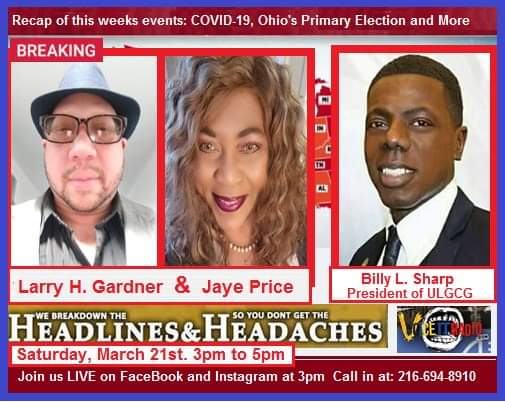 ClevelandGuild's tweet photo. Join me on Headlines and headaches. Saturday, March 21st. call in at: 1-216-694-8910  We will be discussing the events of the week. https://t.co/vRJFmcTuxw