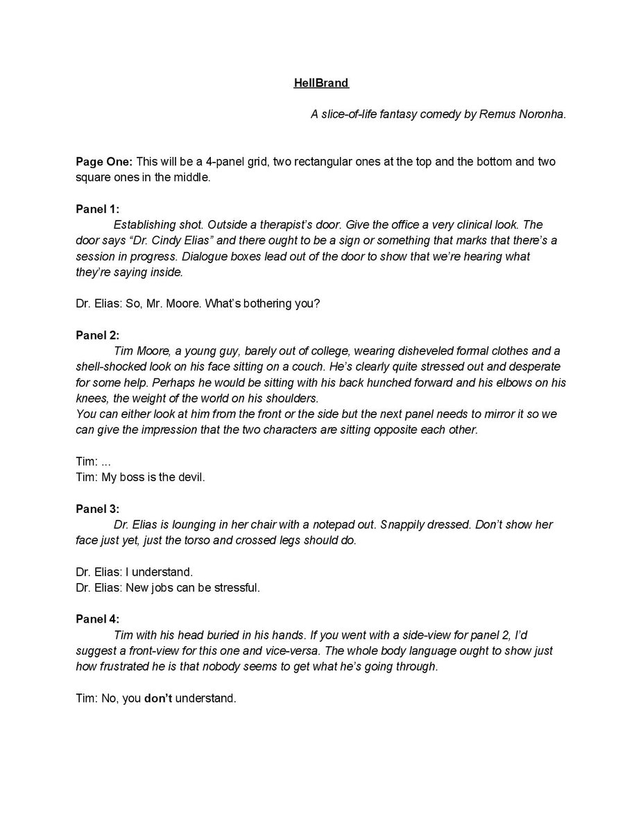 RedNoronha's tweet photo. Well here's Part 1 of my #ComicsFinals for #ComicsSchool
@GailSimone Thank you so much for doing this. I've wanted to write a comic for so long but never found the focus for it till now. https://t.co/V8CvRQ4Pp9