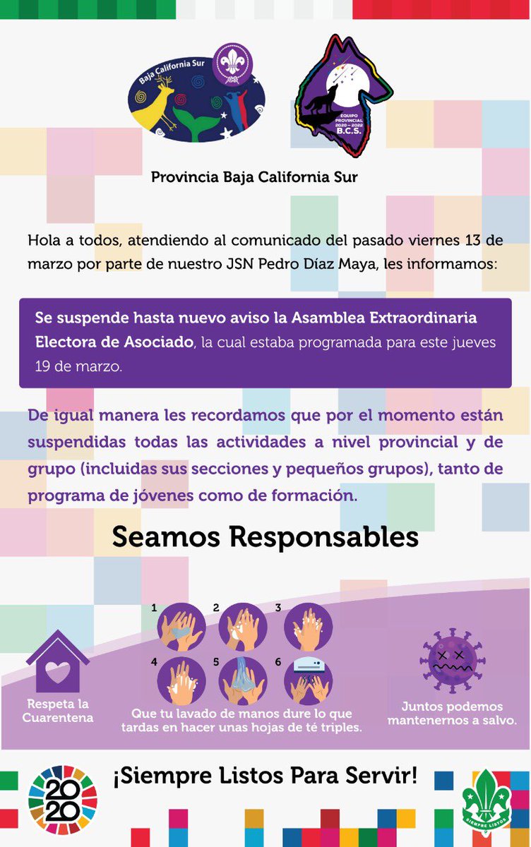 ScoutsBcs's tweet photo. Aviso a la membresía e interesados, para ver el aviso completo visita nuestra fan page en Facebook. #séextraordinario #SéScout #Únete #ProvinciaBCS #ScoutsMéxico https://t.co/sADvk4hEto