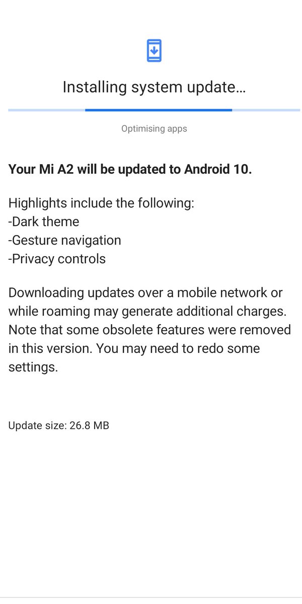 devilxbhakat's tweet photo. Finally got the update in #Mia2, but it does not describe any bug fixing or security patch update. Hope it works. #Xiaomi https://t.co/ZvWwBefDKC