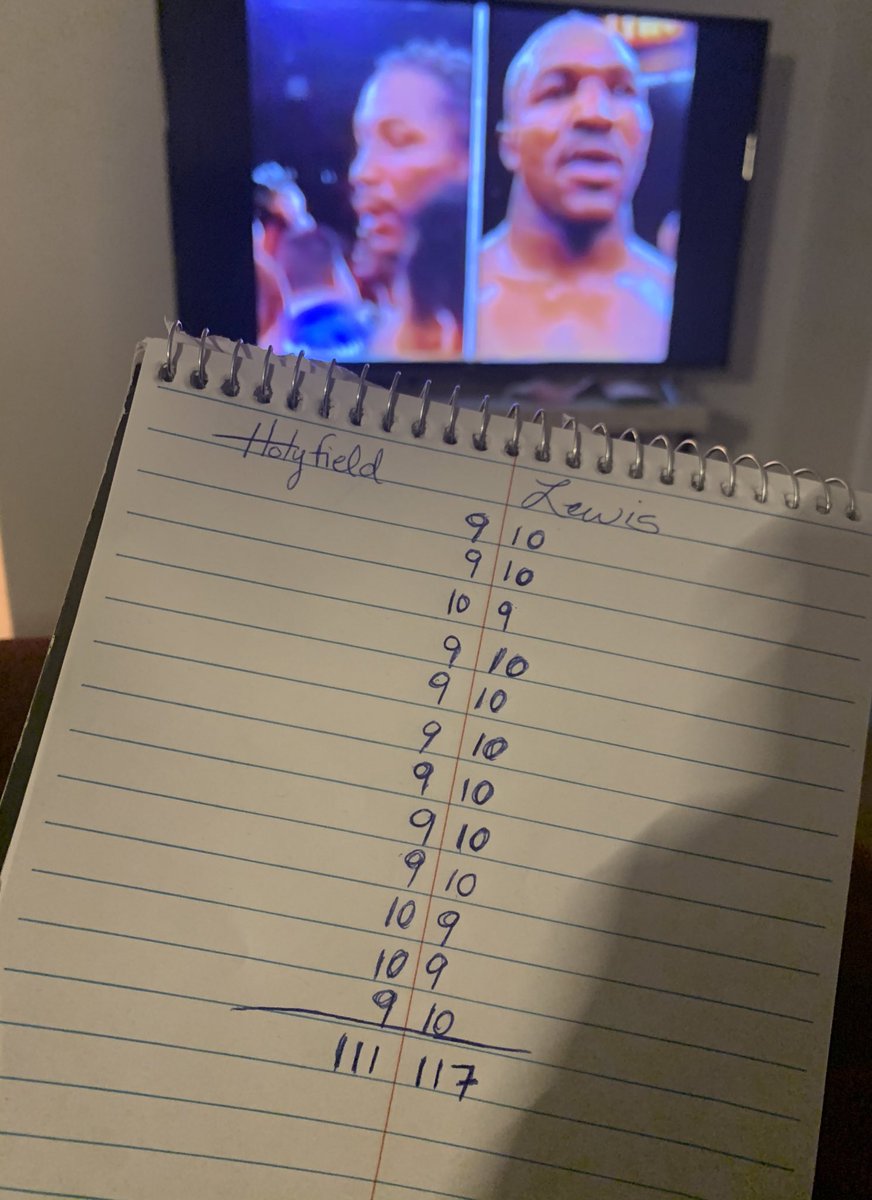_HasimRahmanJr's tweet photo. 111-117 Lewis. This was a highway robbery beautiful boxing and footwork from Lennox. I’m scoring old fights and posting my scores what fight do you want to see me score? https://t.co/zsEt5ZQcFJ