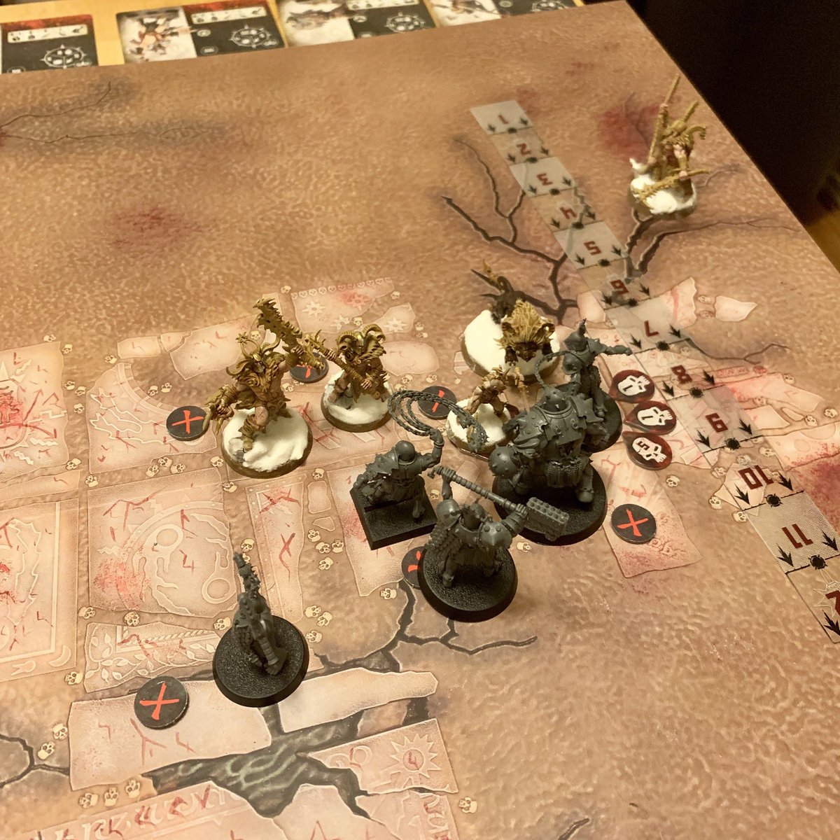 My wife was nice enough to let me teach her how to play Warcry tonight. She’s never played any kind of war game and she’s picking it up pretty easily! Thanks to those rules writers:) #AgeofQuarantine