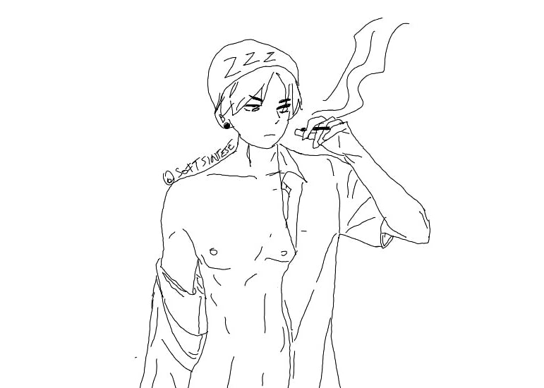 Angryoongi98's tweet photo. Minha tentativa de desenho pelo celular 

#suga https://t.co/q9arGLBqri