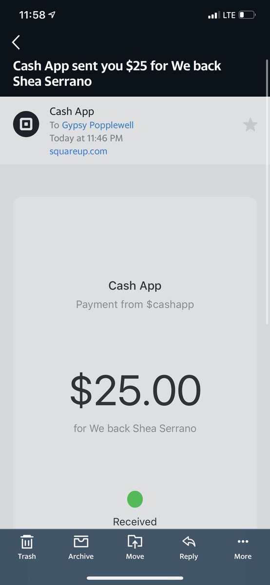 Cash App Money Sent Screenshot 