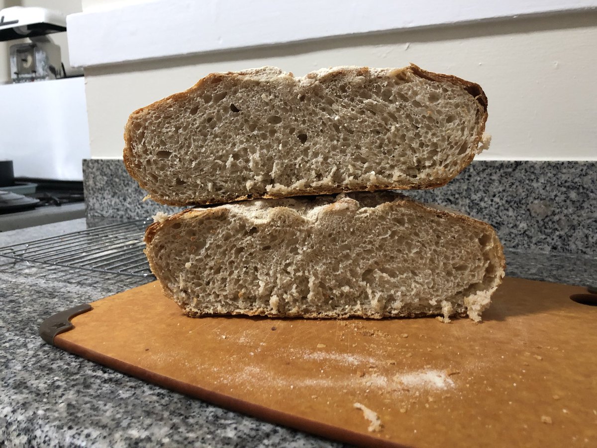 Side profile of the 2 halves of the loaf