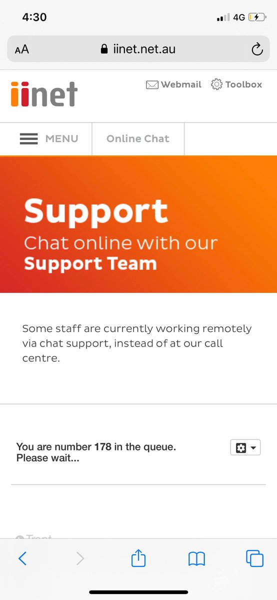 TheFishTrent's tweet photo. ⁦@iiNet⁩ ⁦@NBN_Australia⁩  I feel for the person who is 179 in the queue https://t.co/NxxEFTTSzb