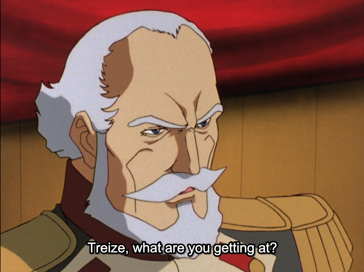 Been wondering about Treize's motivation for 24 episodes, and then he busts out with this.