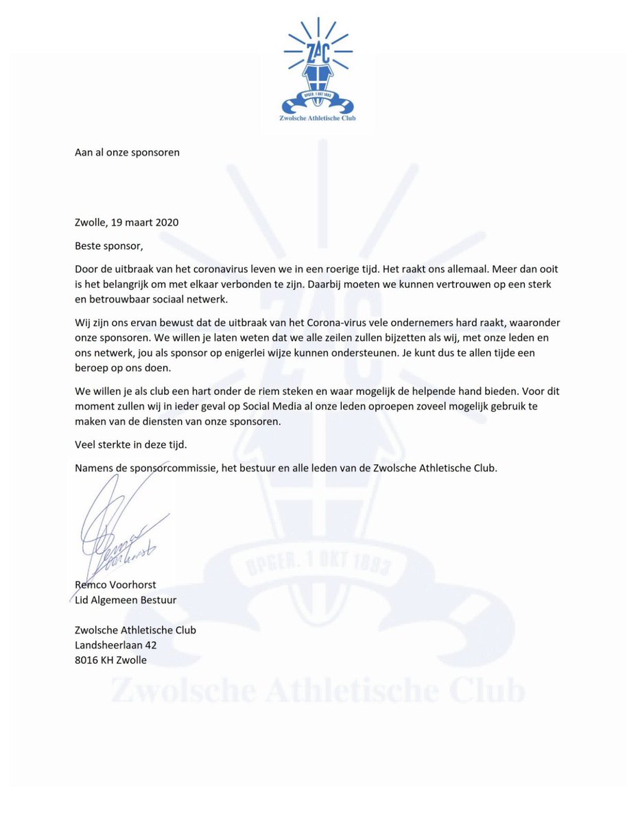 Steun elkaar en steun onze sponsoren ook in deze moeilijke tijd! Samen zijn wij Z.A.C.

Kijk op de site voor alle sponsoren!