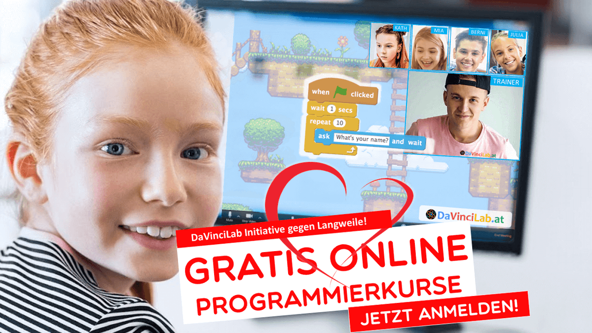 DaVinciLabVIE's tweet photo. +++ Wir sagen Danke an Alltagsheld*innen +++
+++ Gratis Online Coding Kurs für Teens +++
#DaVinciLab möchte sich bei allen Menschen bedanken 🌹, die derzeit in den "systemrelevanten Berufen" Großartiges leisten. Mit dem Code "2020.AUSTRIA-HEROES" könnt Ihr gratis buchen. https://t.co/GdVONkMi3Q
