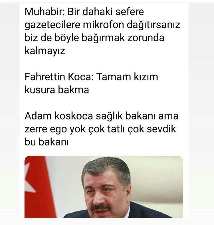 Dün Lokman Hekim Bu Gün Fahrettin Koca. Biz Razıyız Allah'da Senden Razı Olsun Sayın Bakanım #SonDurumum
