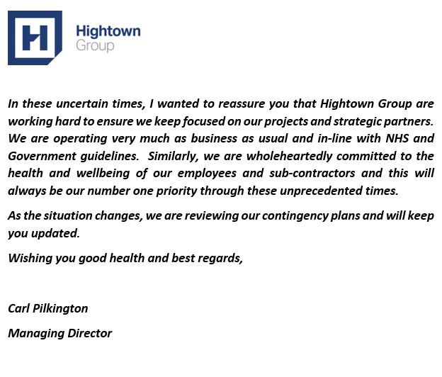 Hightowngroup's tweet photo. A message from Hightown Group's Managing Director, Carl Pilkington https://t.co/e4EKG0lfkh